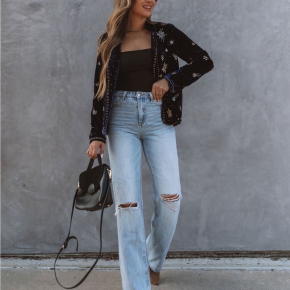 Velvet Moon Celestial Intricate Hand Beaded Blazer - Picture 13 of 15